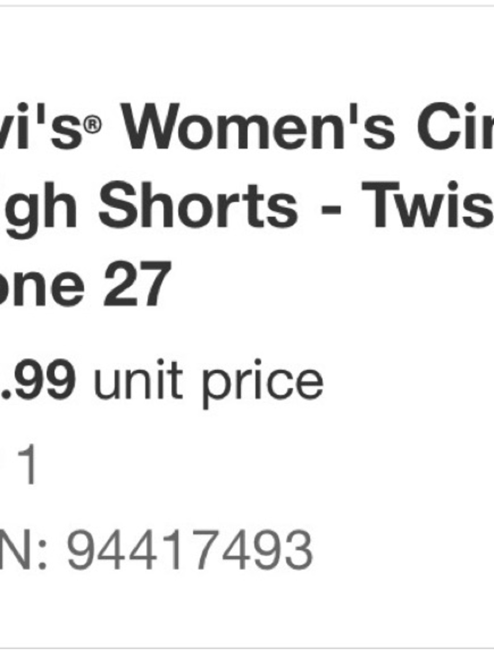 Levi's Cinched Mid-Thigh Shorts 27 - Picture 6 of 6